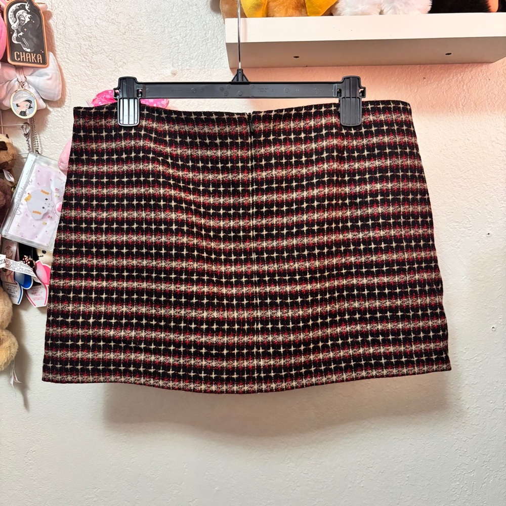 Frenchi Wool Blend Tweed Mini Skirt Size Large - Picture 5 of 7